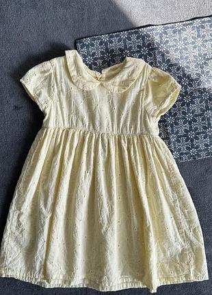 Сукня плаття дитяча  на дівчинку жовта нарядна 12-18 міс 80-86 розмір