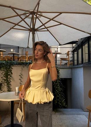 Сатиновый шелковый топ корсет на бретелях на шнуровке