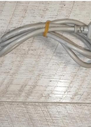 Кабель живлення подовжувач 3pin (мама-тато) 3*0.75 сірий 1.5м б/у.