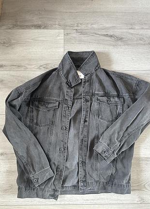 Джинсова куртка з принтом. унісекс