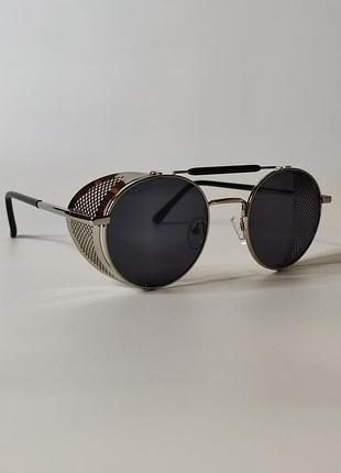 Круглые солнцезащитные очки с раздвижными шорами в стиле стимпанк