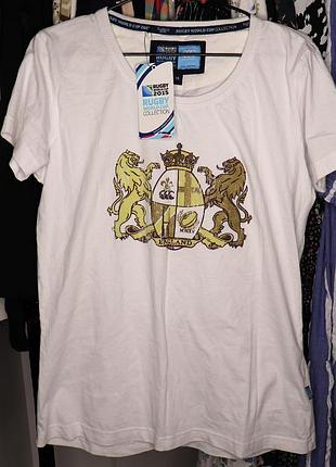 Новая белая футболка крупнобритания, хлопок, размер 48
