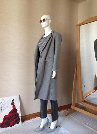 Жіночий сірий тренч з вовни