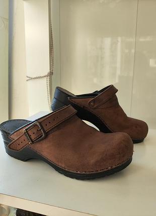 Кожаные клоги сабо sanita