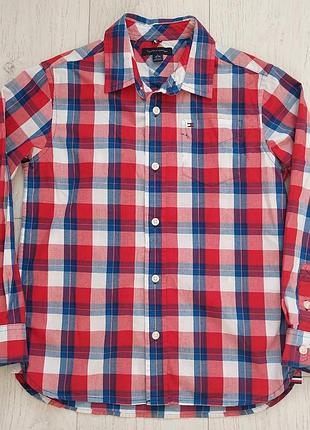 Яскрава сорочка tommy hilfiger в ідеальноиу стані на хлопчика 8-10 років, 128-140см. оригінал!