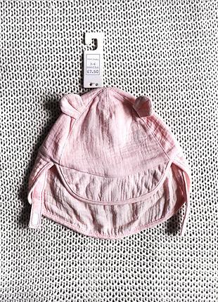 Нова дитяча сонцезахисна панамка з вушками, бавовна, на 3-6 місяців