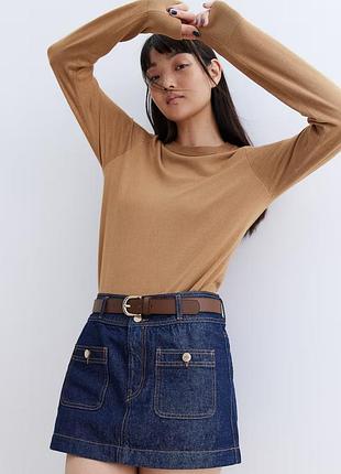 Тонкий женский бежевый вязаный свитер h&m, размер s