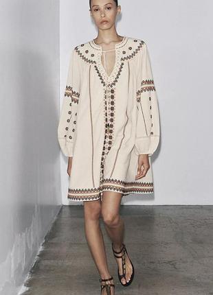 Zara сукня з вишивкою, s, m