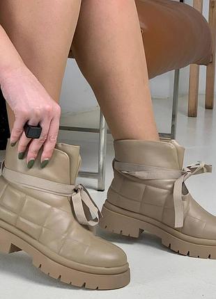 Распродажа 🏷 демисезонные утепленные флисом ботинки ботинки на тракторной подошве стеганые