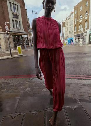 Сукня жіноча бордова плісована zara new