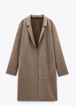 Замшевий плащ кардиган zara