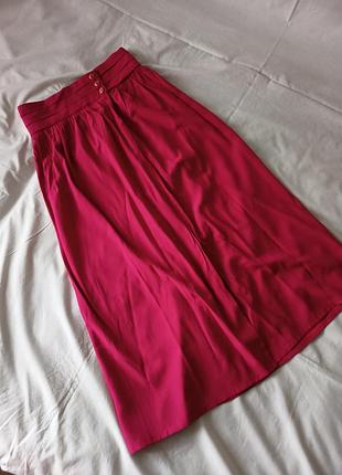 Бордовая малиновая марсала миди юбка xs s 34 36
