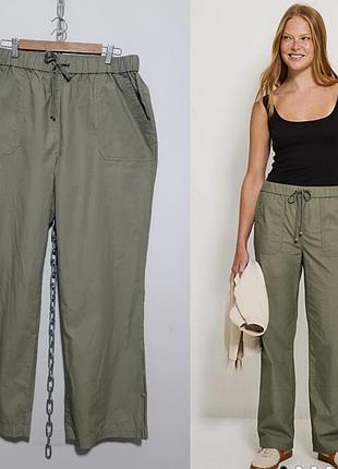 Прямые брюки из поплина с завязкой на талии george, 18/l/xl