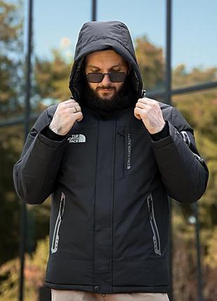 Мужская куртка the north face black с подкладкой omni-heat все размеры
