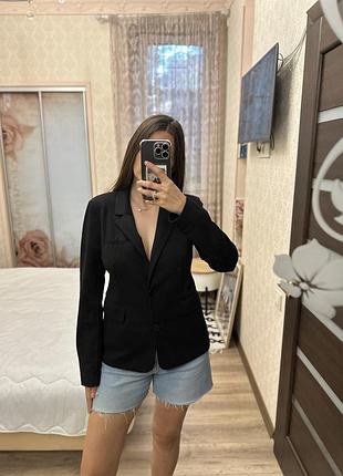 Женский черный пиджак блейзер жакет на две пуговицы sonia rykiel