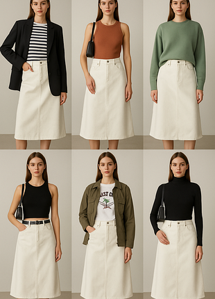 100% коттон юбка трапеция миди джинсовка