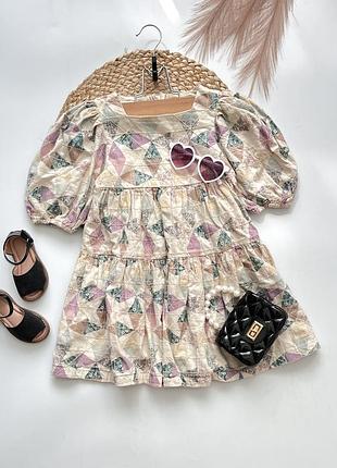 Стильна сукня з обʼємними рукавами на 5-6 років