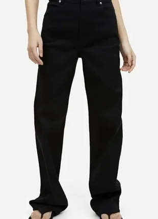 Женские черные джинсы свободного кроя h&amp;m