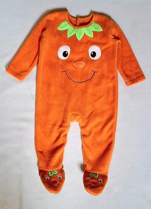 Чоловічок теплий флісовий карнавальний гарбуз хелоуїн на 6-9 міс (74 см)