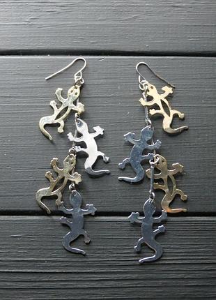 Серьги ящерица бижутерия