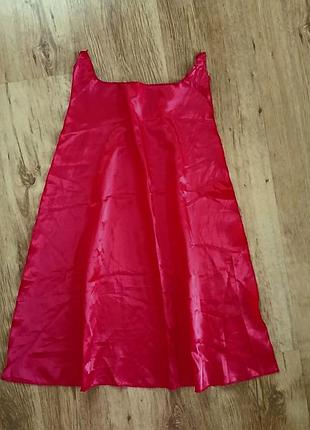 Плащ накидка червона атласна