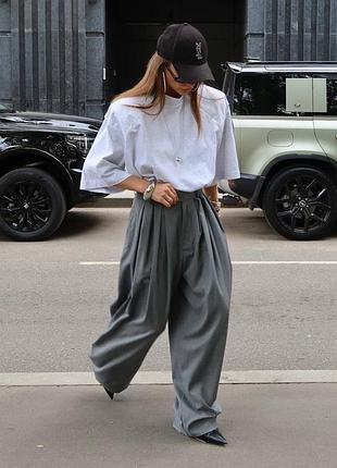 Жіночий класичні ділові штани брюки тканина тіар сірі