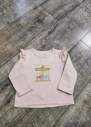 Свитшот, кофта, свитер утепленный с начесом, девочке, poco piano, р. 74-80, 9-12мес.