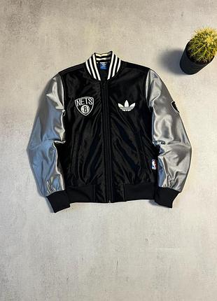 Куртка бомбер жіночий adidas brooklyn nets nba оригінал