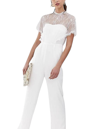 Белый нарядный комбинезон