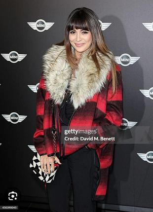 Клетчатое красивое английское шерстяное женское теплое пальто