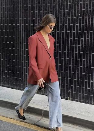 Вінтажний льняний бордовий піджак блейзер s m