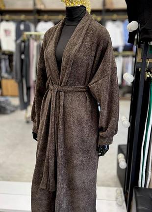 Стильный длинный кардиган 💭 белый, черный, беж, шоколад, графит - 42-44, 46-48 мод 1664