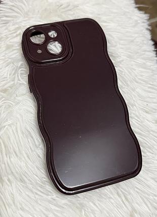 Чехол бордовый на iphone 14