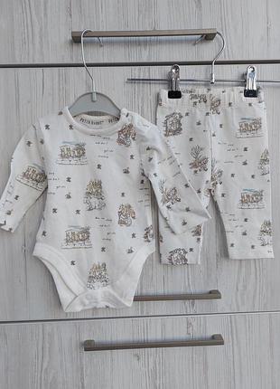 Брендовый костюм боди и штаны peter rabbit