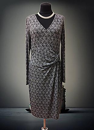 Брендовое трикотажное вискозное платье миди
