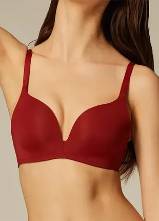 Бюст бургунді бордовий пушап м'яка бавовна формована чашка планж