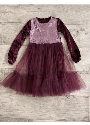 Велюровое платье с паетками