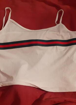 Женский белый топ топик майка под