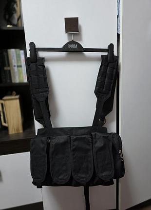 Разгрузочная система leroy tactical под 4 магазина ак и 2 гранаты (черный)