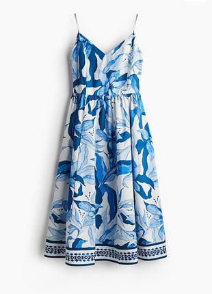 Платье миди на бретелях принт h&amp;m