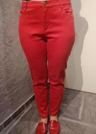 Штани брюки котонові жіночі червоні