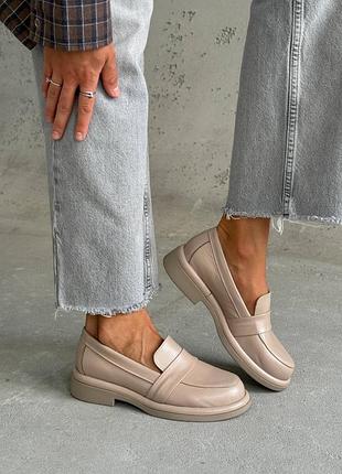 В наявності та під замовлення класичні лофери натур шкіра беж /лате 36-41р