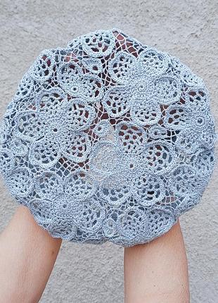 Ажурный берет, летний берет