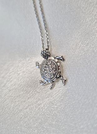 Серебряная подвеска черепашка сриблр 925 пробы чернорн 3179ч