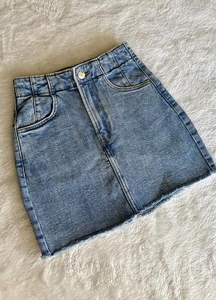 Джинсова міні спідниця