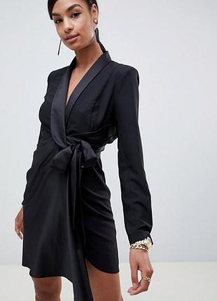 Сукня комбінована атлас міні чорна жіноча