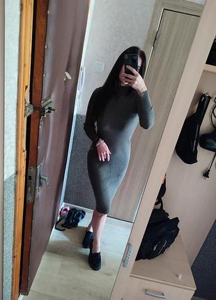 Трикотажное платье в рубчик на осень 🍂