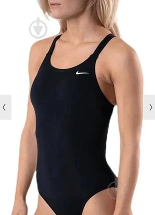 Чорний суцільний купальник nike жіночий купальник найк