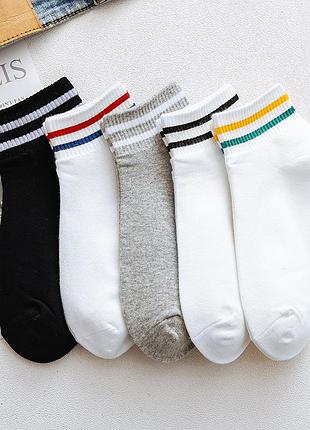 Носки набор короткие 4650 с полосками 5 шт. 34-38