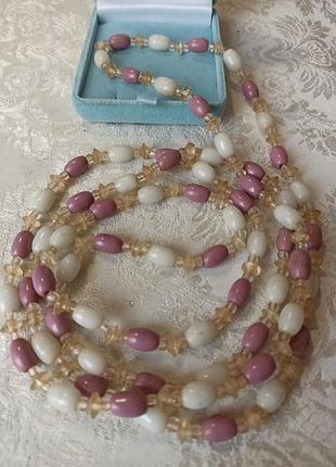 Намисто вінтаж часів зір чеське скло яблунекс.